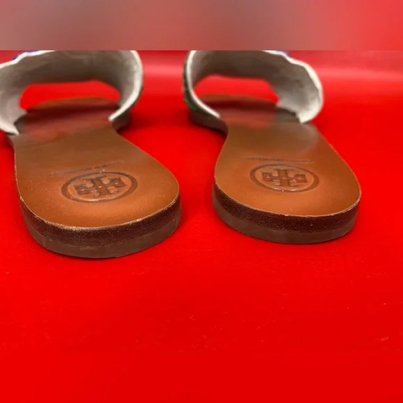 Tory Burch Bianca floral beaded flat sandals size 7 1/2 - Picture 9 of 14